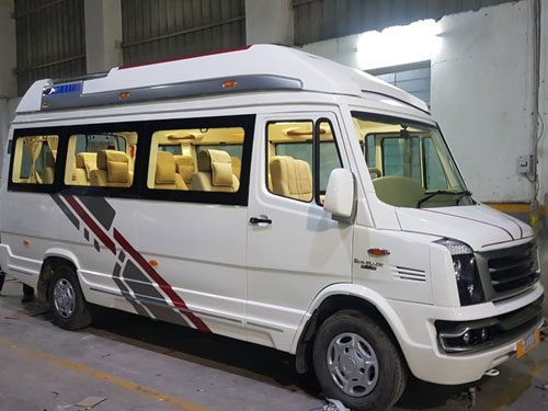 Book 18 Seater 2x1 Tempo Traveller Hire in Jaipur near me